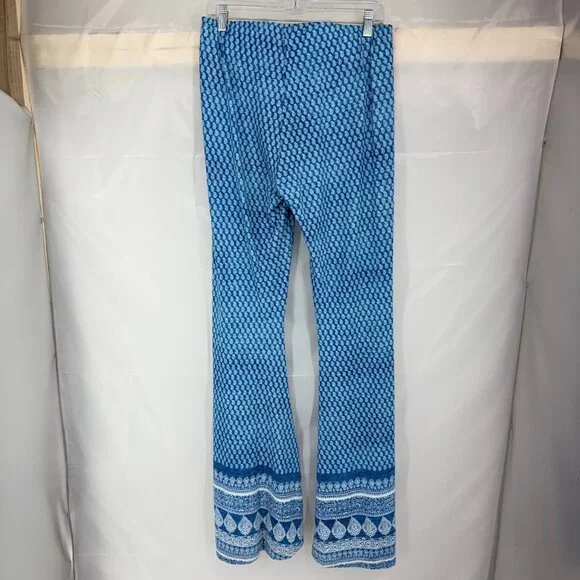 Show Me Your Mumu Women XL Bam Bam Bells Trouser Blue Paisley Pull On Pant 70s - Picture 3 of 9